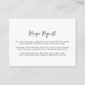 Minimalistische zwart-wit bruiloft recept verzoek informatiekaartje (Voorkant)