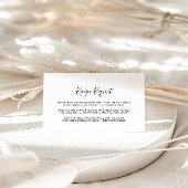 Minimalistische zwart-wit bruiloft recept verzoek informatiekaartje