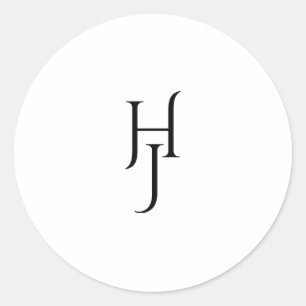 Minimalistische zwart wit bruiloft ronde Sticker