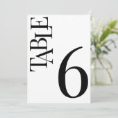 Minimalistische zwart-wit bruiloft tafelnummers (Staand voorkant)