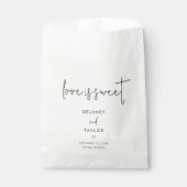 Minimalistische zwart-wit bruiloft traktatie bedankzakje (Voorkant)