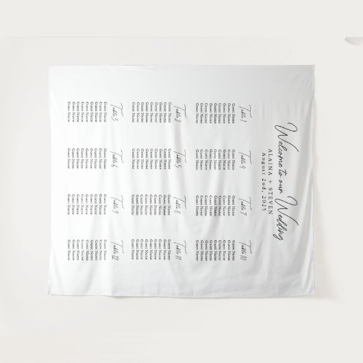 Minimalistische zwart wit bruiloft wandtapijt deco wandkleed (Voorkant (horizontaal))