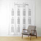 Minimalistische zwart wit bruiloft wandtapijt deco wandkleed (In situ)