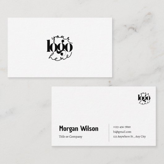 Minimalistische zwart-wit Business Logo Visitekaartje (Voorkant / Achterkant)