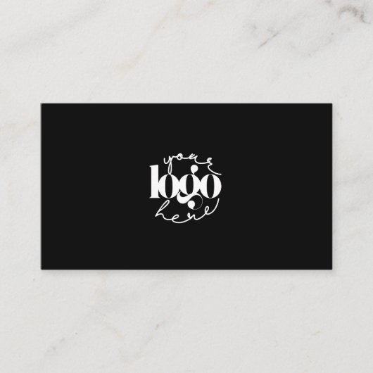 Minimalistische zwart-wit Business Logo Visitekaartje (Voorkant)