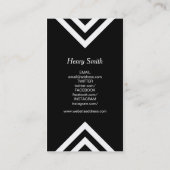 Minimalistische zwart-wit Chevron Social Media Visitekaartje (Achterkant)
