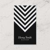 Minimalistische zwart-wit Chevron Social Media Visitekaartje (Voorkant)