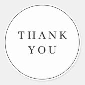 Minimalistische Zwart-Wit Cirkel Bedankt Ronde Sticker (Voorkant)