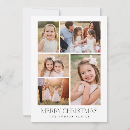 Minimalistische zwart-wit collage vakantie Kaart (Voorkant)