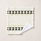 Minimalistische zwart-wit crème Daisy Floral Bad Handdoek (Wasdoekje)