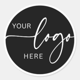 Minimalistische Zwart-Wit Custom Logo Business Ronde Sticker