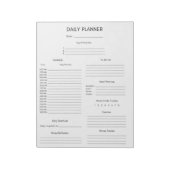 Minimalistische zwart wit dagelijkse planner notitieblok (Linkerzijde)