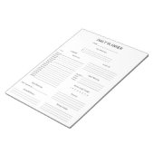 Minimalistische zwart wit dagelijkse planner notitieblok (Schuin)