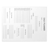 Minimalistische zwart wit dagelijkse planner notitieblok (Voorkant)