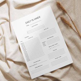 Minimalistische zwart wit dagelijkse planner notitieblok
