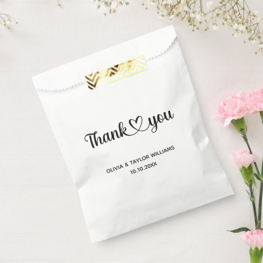 Minimalistische Zwart-Wit Dank Je Hart Bedankzakje (Gezegeld)