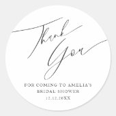 Minimalistische zwart-wit dank u Vrijgezellenfeest Ronde Sticker (Voorkant)
