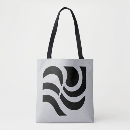 Minimalistische zwart-wit design canvas tas (Voorkant)