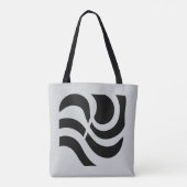 Minimalistische zwart-wit design canvas tas (Achterkant)