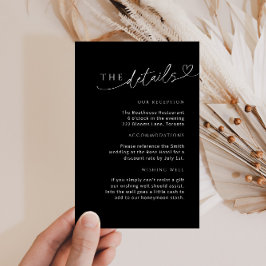 Minimalistische Zwart Wit Detail Kaart met Hart