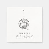 Minimalistische zwart-wit discobal servet (Voorkant)