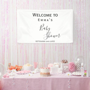 Minimalistische zwart-wit douchebanner spandoek