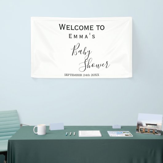 Minimalistische zwart-wit douchebanner spandoek (Beurs)