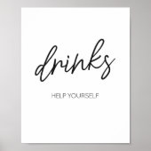 Minimalistische zwart-wit Drinken Poster (Voorkant)