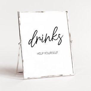 Minimalistische zwart-wit Drinken Poster