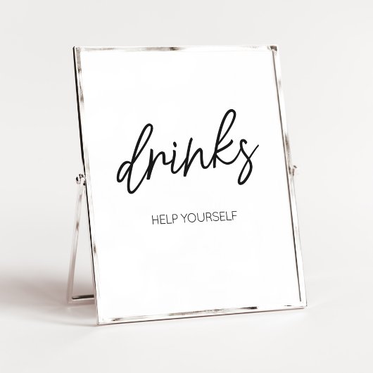 Minimalistische zwart-wit Drinken Poster