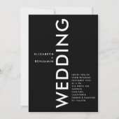 Minimalistische Zwart-Wit Eenvoudige Bold Wedding Kaart (Voorkant)