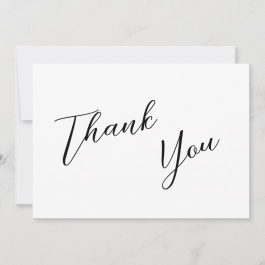 Minimalistische zwart-wit eenvoudige bruiloft bedankkaart (Voorkant)