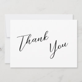 Minimalistische zwart-wit eenvoudige bruiloft bedankkaart