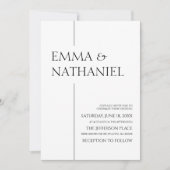 Minimalistische zwart wit eenvoudige bruiloft kaart (Voorkant)