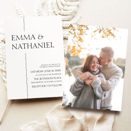 Minimalistische zwart wit eenvoudige bruiloft kaart