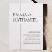 Minimalistische zwart wit eenvoudige bruiloft kaart