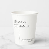 Minimalistische zwart wit eenvoudige bruiloft papieren bekers (Achterkant)
