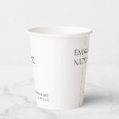 Minimalistische zwart wit eenvoudige bruiloft papieren bekers (Rechts)