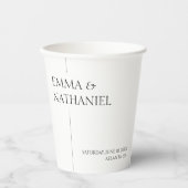 Minimalistische zwart wit eenvoudige bruiloft papieren bekers (Voorkant)