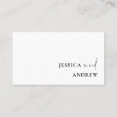 Minimalistische zwart-wit eenvoudige bruiloft plaatskaartje (Achterkant)