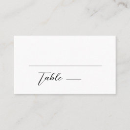 Minimalistische zwart-wit eenvoudige bruiloft plaatskaartje