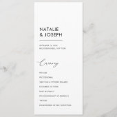 Minimalistische zwart-wit eenvoudige katholieke br programmakaart (Voorkant)