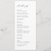 Minimalistische zwart-wit eenvoudige katholieke br programmakaart (Achterkant)