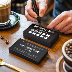 Minimalistische zwart-wit eenvoudige koele coffees klantenkaartje