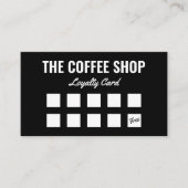 Minimalistische zwart-wit eenvoudige koele coffees klantenkaartje (Voorkant)