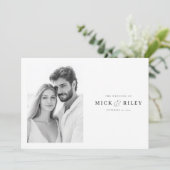 Minimalistische zwart-wit elegante foto kaart (Staand voorkant)