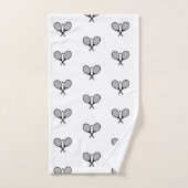 Minimalistische zwart & wit elegante tennisrackets bad handdoek (Handdoek)