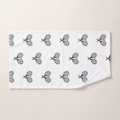 Minimalistische zwart & wit elegante tennisrackets bad handdoek (Handdoek)