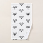 Minimalistische zwart & wit elegante tennisrackets bad handdoek (Handdoek)