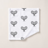 Minimalistische zwart & wit elegante tennisrackets bad handdoek (Wasdoekje)
